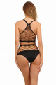 Ensemble Top et Culotte Sexy Noir Grande Résille