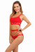 Ensemble Top et Culotte Sexy Rouge Grande Résille