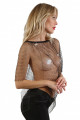 Top Poncho Filet Strass Noir