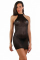 Robe Transparentel Noir Dos Nu sans Manches