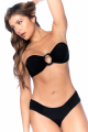 Bikini Bandeau Noir avec Anneau Central - MAL67124BLK