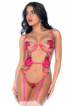 Body en Tulle Brodé Fleuri - MAL8928GAR