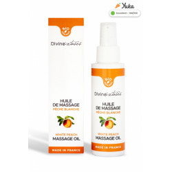 Huile de Massage Gourmande BIO Pêche Blanche 