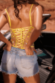 Body string jaune brodé - MAL8925SUN