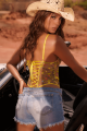 Body string jaune brodé - MAL8925SUN