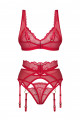 Cupide Desir ensemble 3 pièces - Rouge