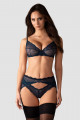 Ensemble Sexy Porte Jarretelles 3 Pièces Nightly Blue Obsessive