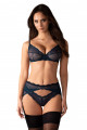 Ensemble Sexy Porte Jarretelles 3 Pièces Nightly Blue Obsessive
