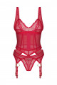 Corset et String Cupide Desir Rouge