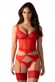 Corset et String Cupide Desir Rouge