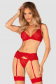 Ensemble 3 Pièces Porte Jarretelles Rouge Chilisa