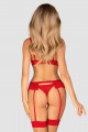 Ensemble 3 Pièces Porte Jarretelles Rouge Chilisa