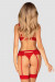 Ensemble 3 Pièces Porte Jarretelles Rouge Chilisa