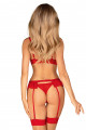 Ensemble 3 Pièces Porte Jarretelles Rouge Chilisa