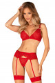 Ensemble 3 Pièces Porte Jarretelles Rouge Chilisa