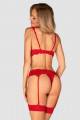 Ensemble Porte Jarretelles Amor Cherris Rouge 3 Pièces