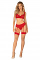 Ensemble Porte Jarretelles Amor Cherris Rouge 3 Pièces
