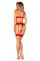 Ensemble Porte Jarretelles Amor Cherris Rouge 3 Pièces