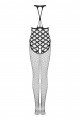 Combinaison BodyStocking Damier Losange Résille Lanières 