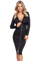 Robe noire midi à manches longues - Cotelly Party