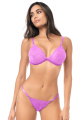 Ensemble Sexy 2 pièces Violet Dentelle Douce Extensible Haut Réglable String Mapalé