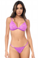 Ensemble Sexy 2 pièces Violet Dentelle Douce Extensible Haut Réglable String Mapalé