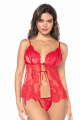 Babydoll Nuisette Espiègle Liens Coquins et String à Nouer Mapalé