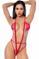 Body String Sexy Décolleté Plongeant à Franges Strass Scintillantes Mapalé