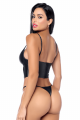Ensemble Sexy 2 pièces Simili Cuir Bustier Armatures et String Mapalé