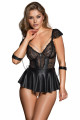 Ensemble Nuisette String Ouvert Fetish 3 Pièces COTTELLI