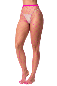 Collant Large Maille Filet Rose Mapalé