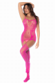 Combinaison Jarretelles BodyStocking Résille Rose Mapalé