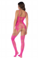 Combinaison Jarretelles BodyStocking Résille Rose Mapalé