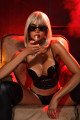 Ensemble Sexy 2 pièces Simili Cuir Bustier Armatures et String Mapalé