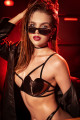 Ensemble Sexy Similicuir Bonnets et String Coeur à ZiP ! Mapalé