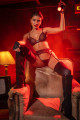 Ensemble Sexy en Résille Intégrale avec Porte-Jarretelles 3 Pièces Mapalé