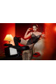 Body Sexy Résille Graphique Laçage Corset Frontal Simili Cuir Mapalé