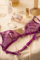 Ensemble Sexy 2 Pièces Dentelle Effet Brillant Rose Mapalé