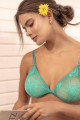 Ensemble Sexy 2 pièces Turquoise Dentelle Extensible Haut Ajustable String Mapalé