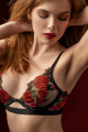 Ensemble Sexy en Résille Transparente Broderie Roses 2 Pièces Mapalé