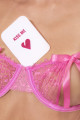 Ensemble Sexy Rose Soutien-Gorge Ouvert String Bandeau et Menottes 4 Pièces Mapalé