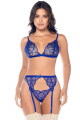 Ensemble Sexy Porte Jarretelles 3 Pièces Broderie Brillante Mapalé