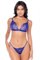Ensemble Sexy Porte Jarretelles 3 Pièces Broderie Brillante Mapalé