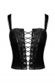 Corset Top en PVC Lacé Devant Dominae Noir HandMade