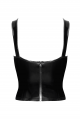 Corset Top en PVC Lacé Devant Dominae Noir HandMade