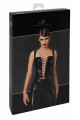 Corset Top en PVC Lacé Devant Dominae Noir HandMade