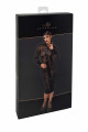 Robe Transparente Noire Mi Longue en Dentelle Noire et Boutons Noir HandMade