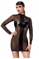 Robe Courte Fetish Crossfire Maille et Wetlook Noir HandMade