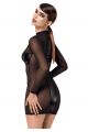 Robe Courte Fetish Crossfire Maille et Wetlook Noir HandMade