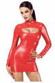Robe Moulante Fetish Rouge Ouverte Vixen Noir HandMade